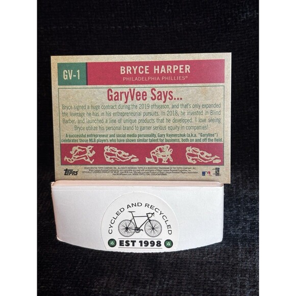 Gary Vaynerchuk Vee Signed 2019 Topps w/ Bryce Harper Auto With Photo Included - Picture 4 of 5